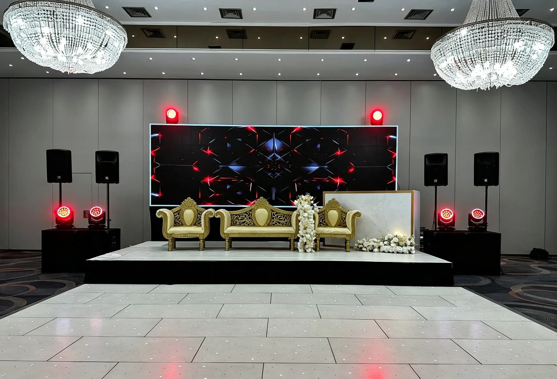 Luxury stage, LED wall and dance floor delivered as one production
